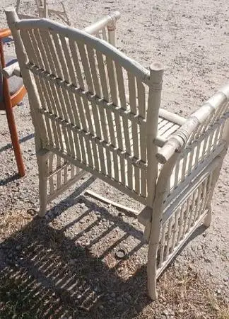 White Painted Rattan Chair