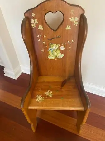 Wood carved Vintage Teddy Bench