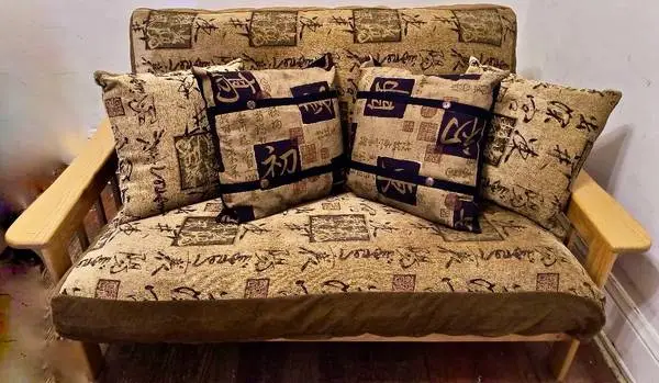 VERY High-End Adjustable Solid Oak Futon Set w/Coffee table & Shelf!