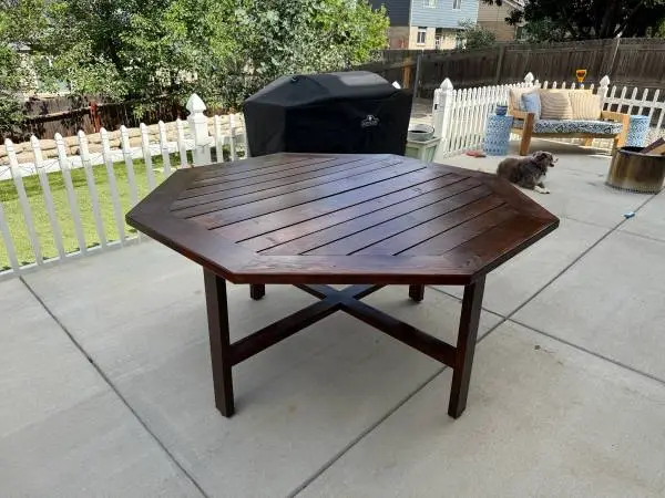 5’ Octagon Patio Table- hand built locally