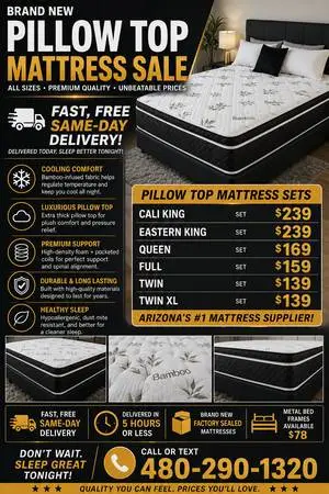*All New Pillow Top Mattress Sale/ Fast, Free, Same Day Delivery!