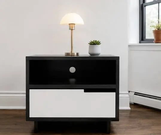 Blu Dot “Modu-licious” Nightstands (Pair) — Black & White