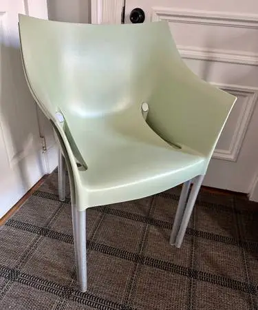 Two Italian Kartell Dr. No Armchairs Indoor Outdoor Stackable