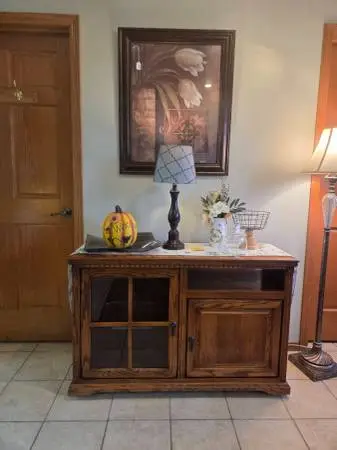 Oak Cabinet on Wheels