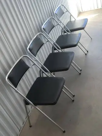 FOUR vintage MCM folding chairs LIKE NEW