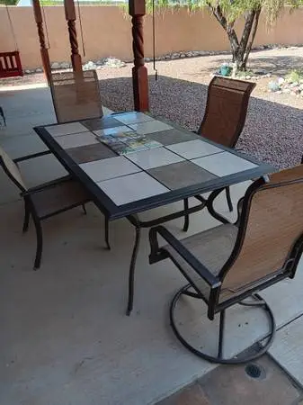 patio table + chairs