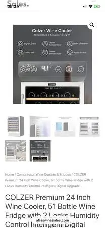 Colzer premium 24 inch 51 bottle wine cooler