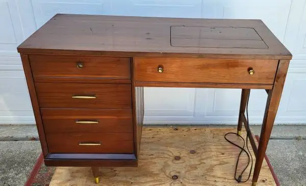 Sewing Machine Mid Century Cabinet