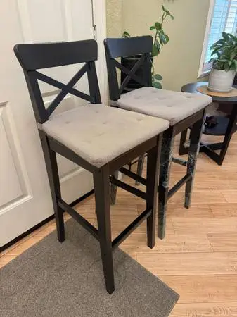 2 BAR STOOLS - IKEA INGOLF, 29 High