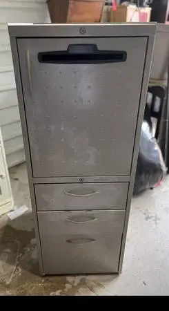 Gray metal file/storage cabinet