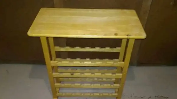 3 Foot High Rustic Wine Rack/Side Table Combo