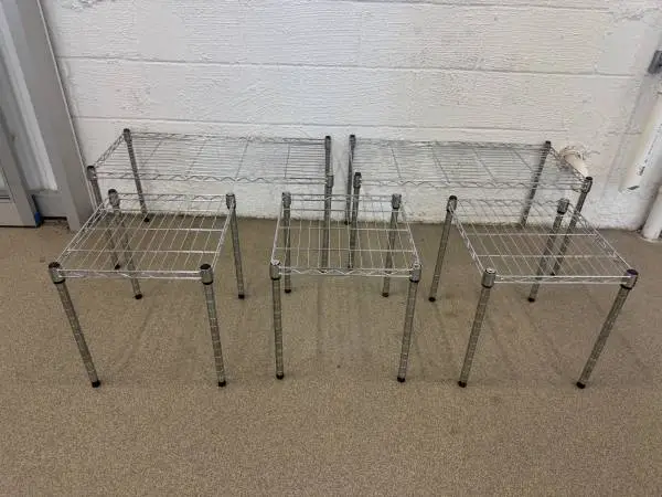 Set of 5 chrome wire tables