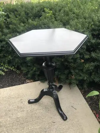 Black Wood Hexagon Table