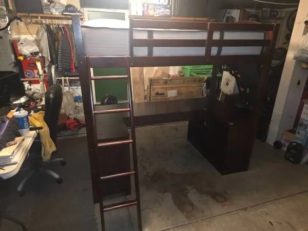 Loft bed twin and desk with mattress