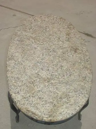 marble or granite??? top oval coffee table metal frame