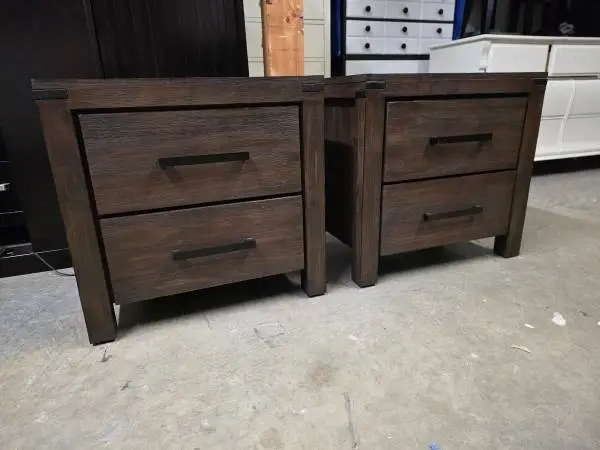 Set of 2 Modern Brown Rustic Nightstands