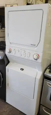 MAYTAG NEPTUNE ELECTRIC STACKED WASHER N DRYER COMBO SET WARRANTY N DE