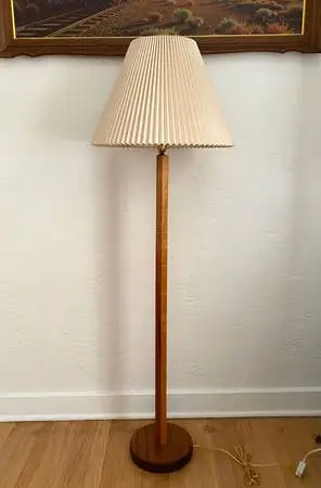 Vintage MCM Studio-Crafted Solid Wood Floor Lamp