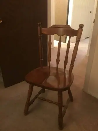 solid dark wood dressing chair