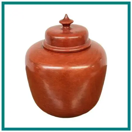 Red Ginger Jar With Lid