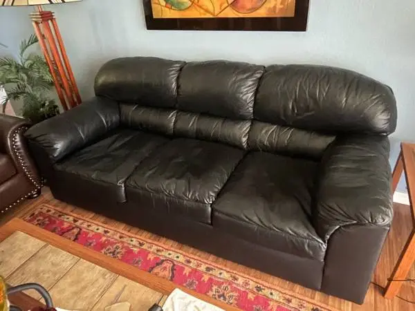 Black Leather Sofa and Matching Loveseat!