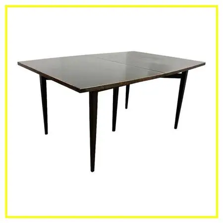 Mid 20th Century Modern Ebonized Walnut Extension Dining Room Table