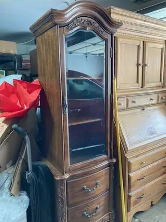 Country french curio cabinet