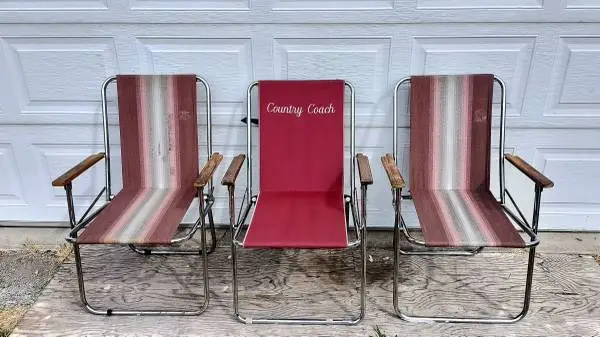 3 Vintage Airstream Zip Dee Folding chairs, on eBay for $100 ea, all 3 for $145