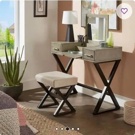 Gray Vanity with Bench