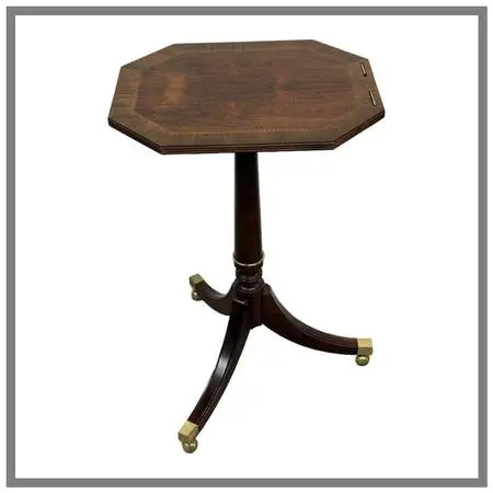Baker Furniture Tilt Top Satin Wood Side Table