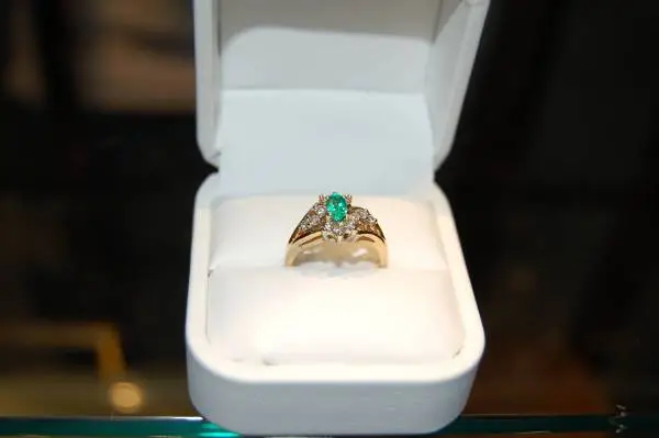 Diamond and Emerald Wedding Ring