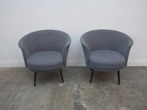 Set of 2 Hay Grey Swivel Chairs $899.00 31 W x 27 D x 28 H