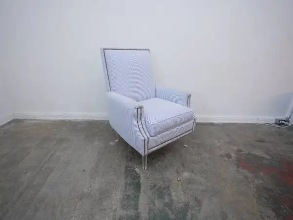 Serena & Lily Style Pin Stripe Chair w/ Lucite Legs $599.00 36 W x 36
