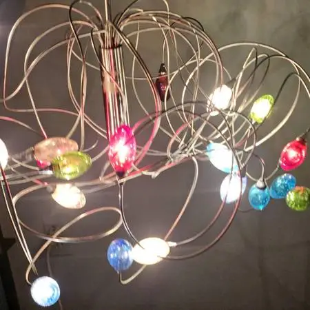 Harco Loor Modern Stainless Steel & Glass 20 Light Chandelier