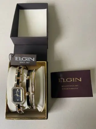 NEW BEAUTIFUL ELGIN WOMEN’S WATCH & BRACELET SET.