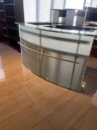 GLASS ROUNDED RECEPTION DESK 6