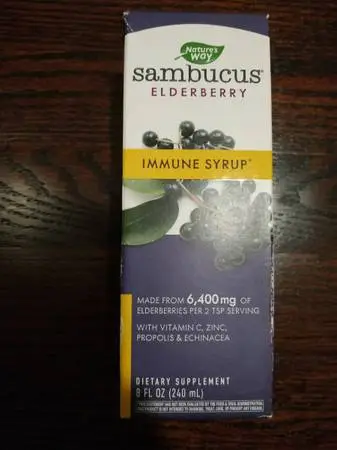 New! Natures Way Sambucus Elderberry Syrup for Immune Support, 8 oz.!