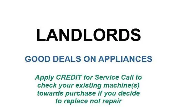 LANDLORDS: NEED APPLIANCES ? REPAIR OR REPLACE.... WE CAN HELP!