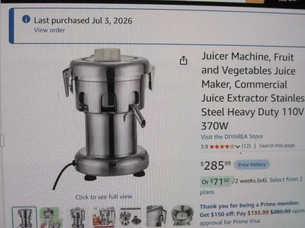 nearly new commercial stainless steel juicer