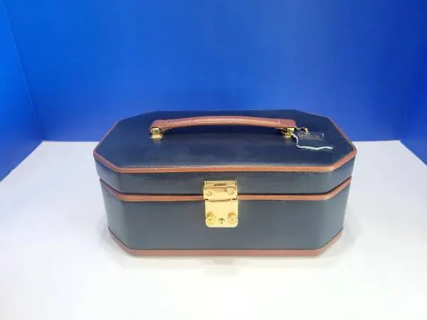 Vintage Dulwich Genuine Leather Blue Jewelry Case