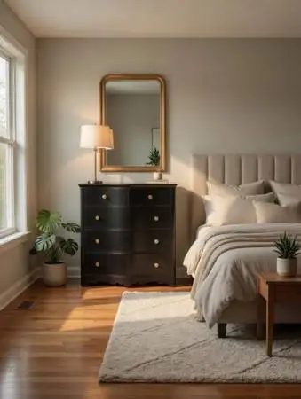 Black distressed dresser