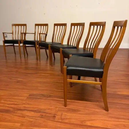 7 Sets Vintage Dining Chairs, Mid Century, Danish Etc.