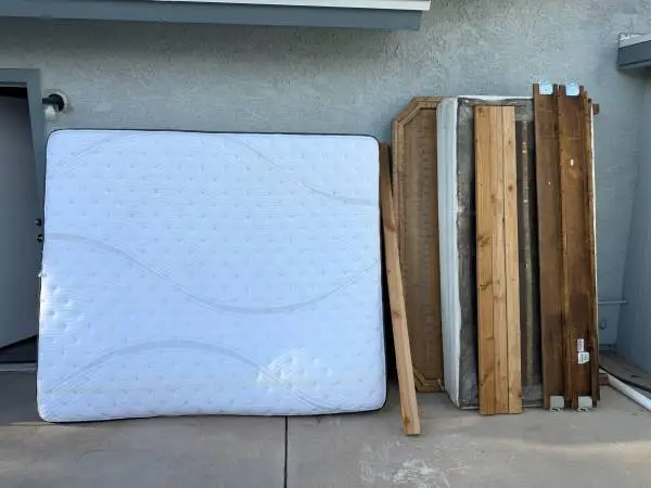 California King Bed Barely Used Has Foundation boards and has bed frame head boa