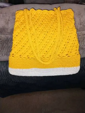 #16 YELLOW AND WHITE HOMEMADE PURSE