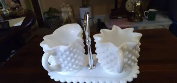 Vintage Hobnail Milk Glass