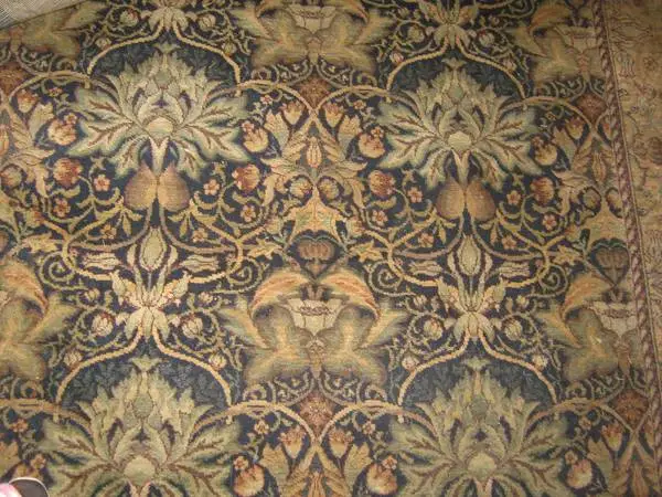 Pretty Rug 64 x 88 Rich Brown and Blue Tones, Thick