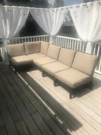 Outdoor Patio 5-Piece Metal Sectional Furniture with Cushions