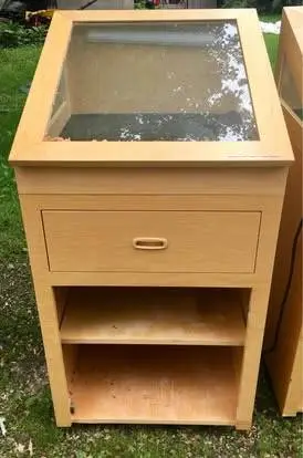 Lighted Wooden Display Cabinets on Wheels!