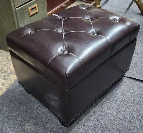Tufted Espresso Ottoman With Storage
