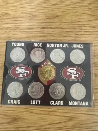 1996 Save Mart SF 49ers Team of the Decade coin set Montana Rice et al